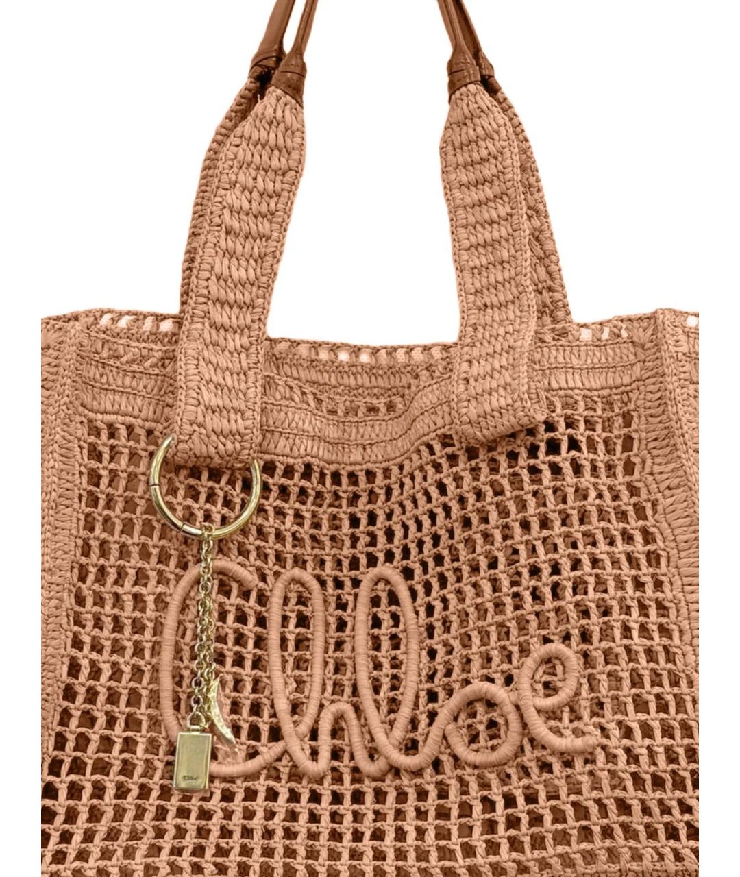 CHLOE Бежевая пелетеная сумка тоут, фото 2