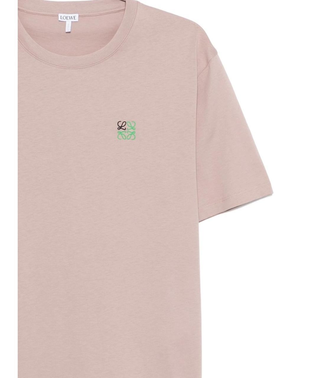 LOEWE Розовая хлопковая футболка, фото 3