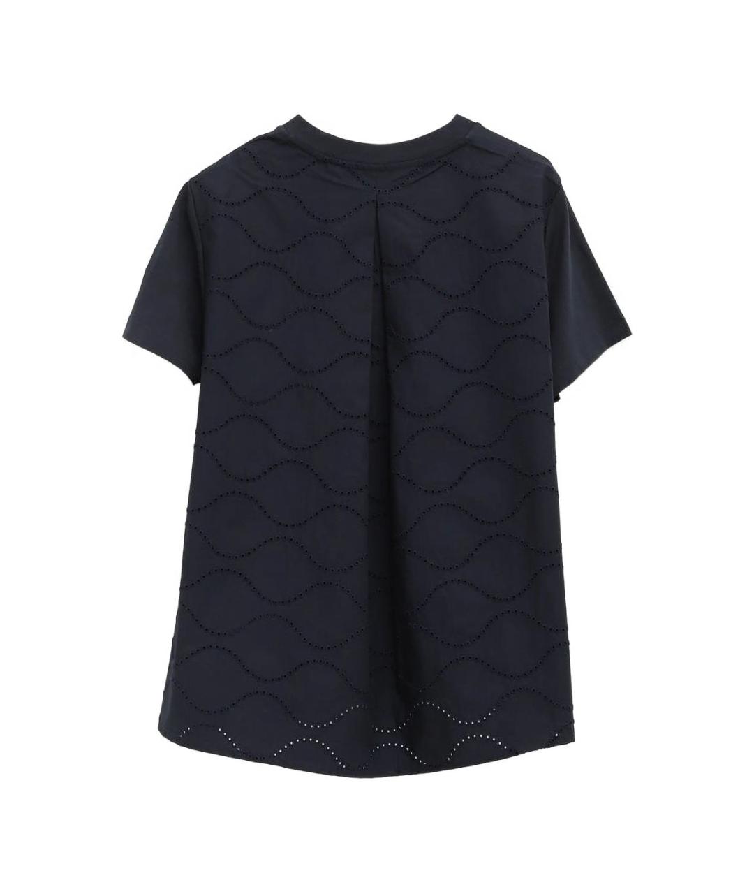 MONCLER Темно-синяя хлопковая футболка, фото 2