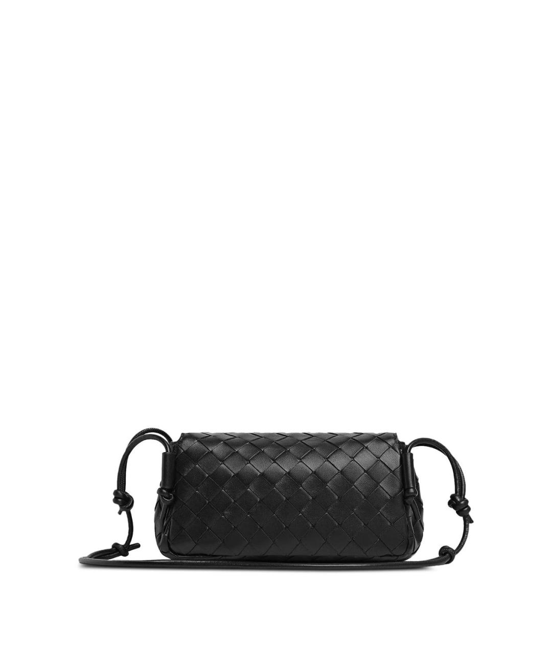 BOTTEGA VENETA Черная кожаная сумка через плечо, фото 3