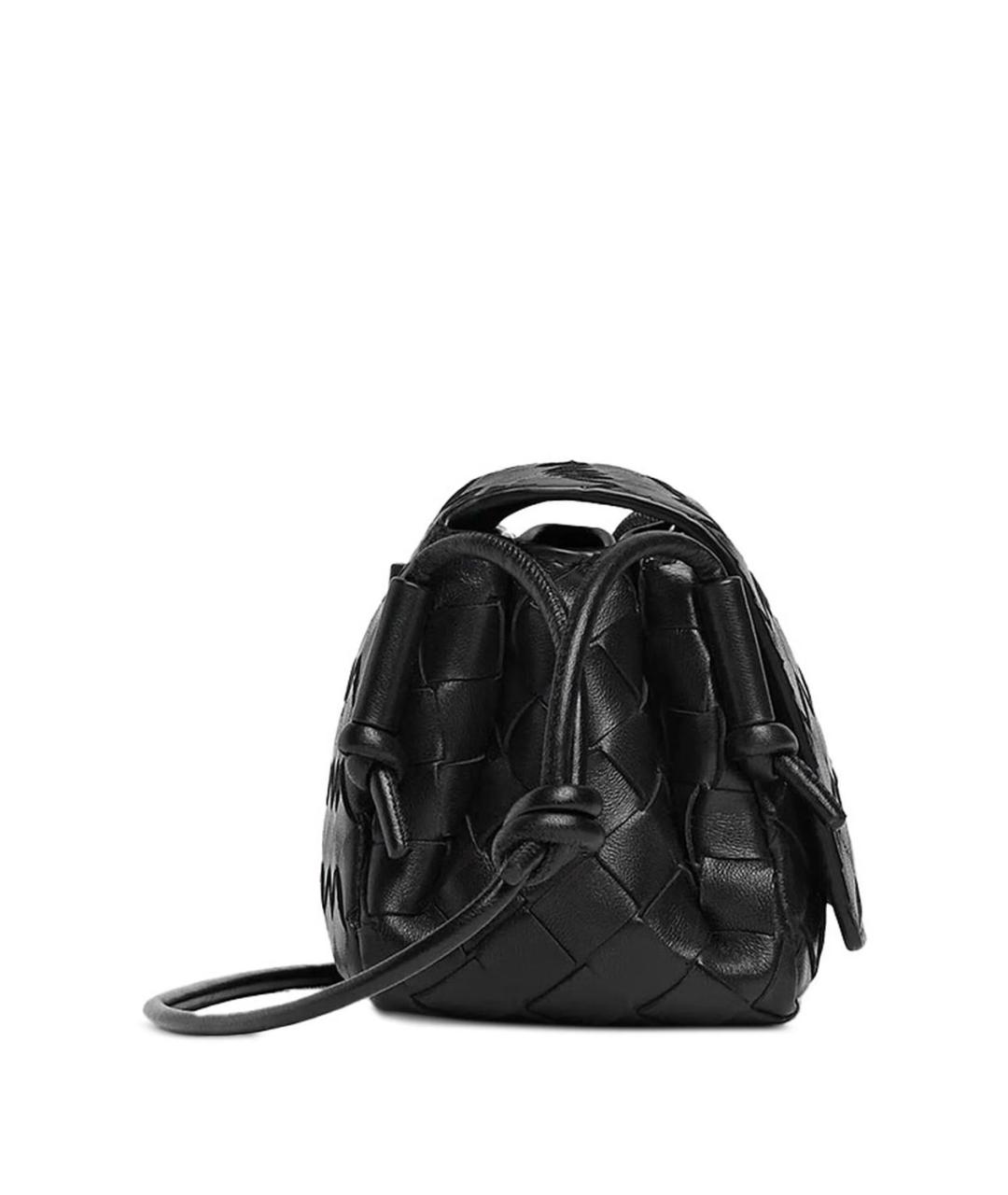 BOTTEGA VENETA Черная кожаная сумка через плечо, фото 2