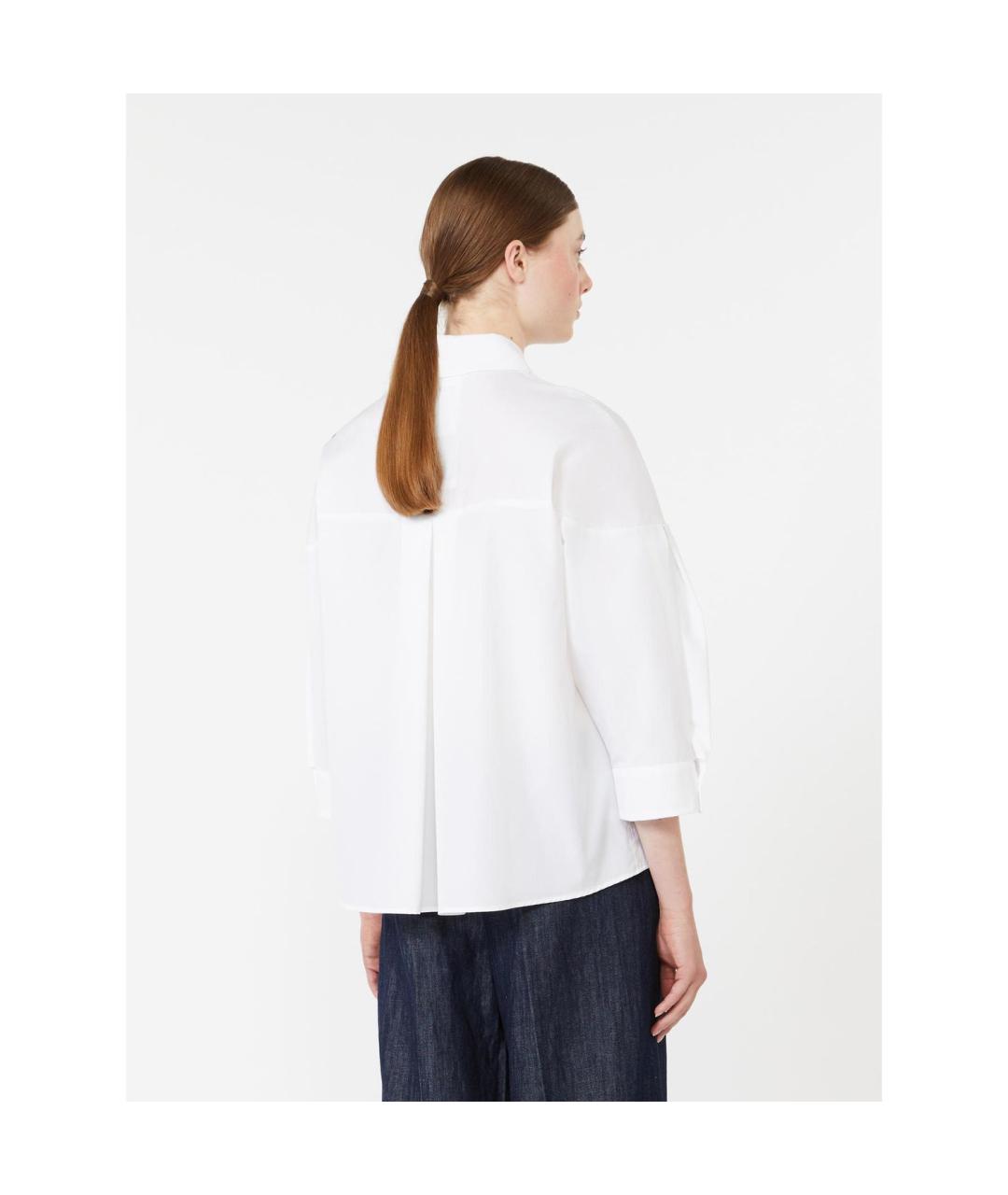 'S MAX MARA Белая хлопковая рубашка, фото 2