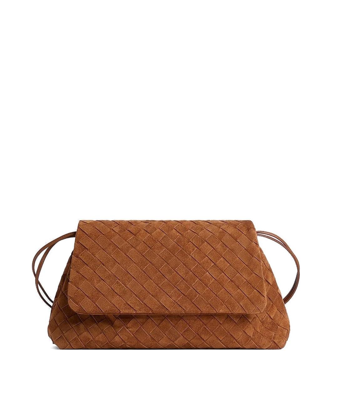 BOTTEGA VENETA Коричневая замшевая сумка через плечо, фото 1