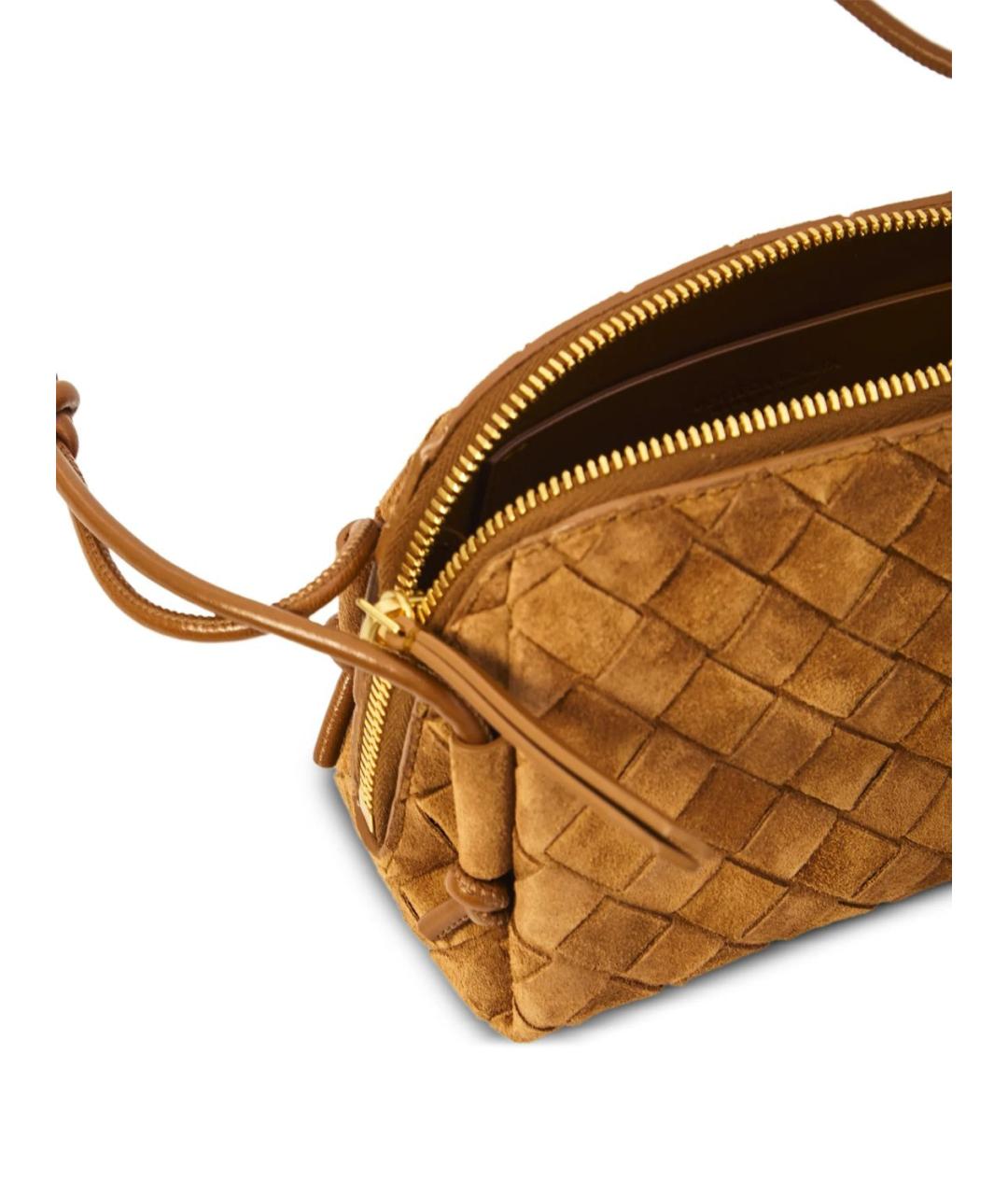 BOTTEGA VENETA Коричневая замшевая сумка через плечо, фото 3