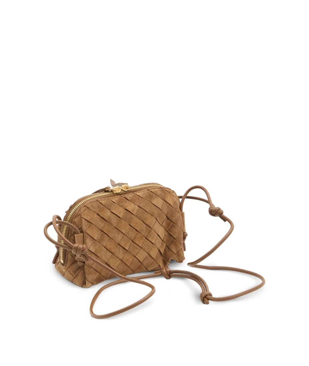 BOTTEGA VENETA Коричневая замшевая сумка через плечо, фото 4