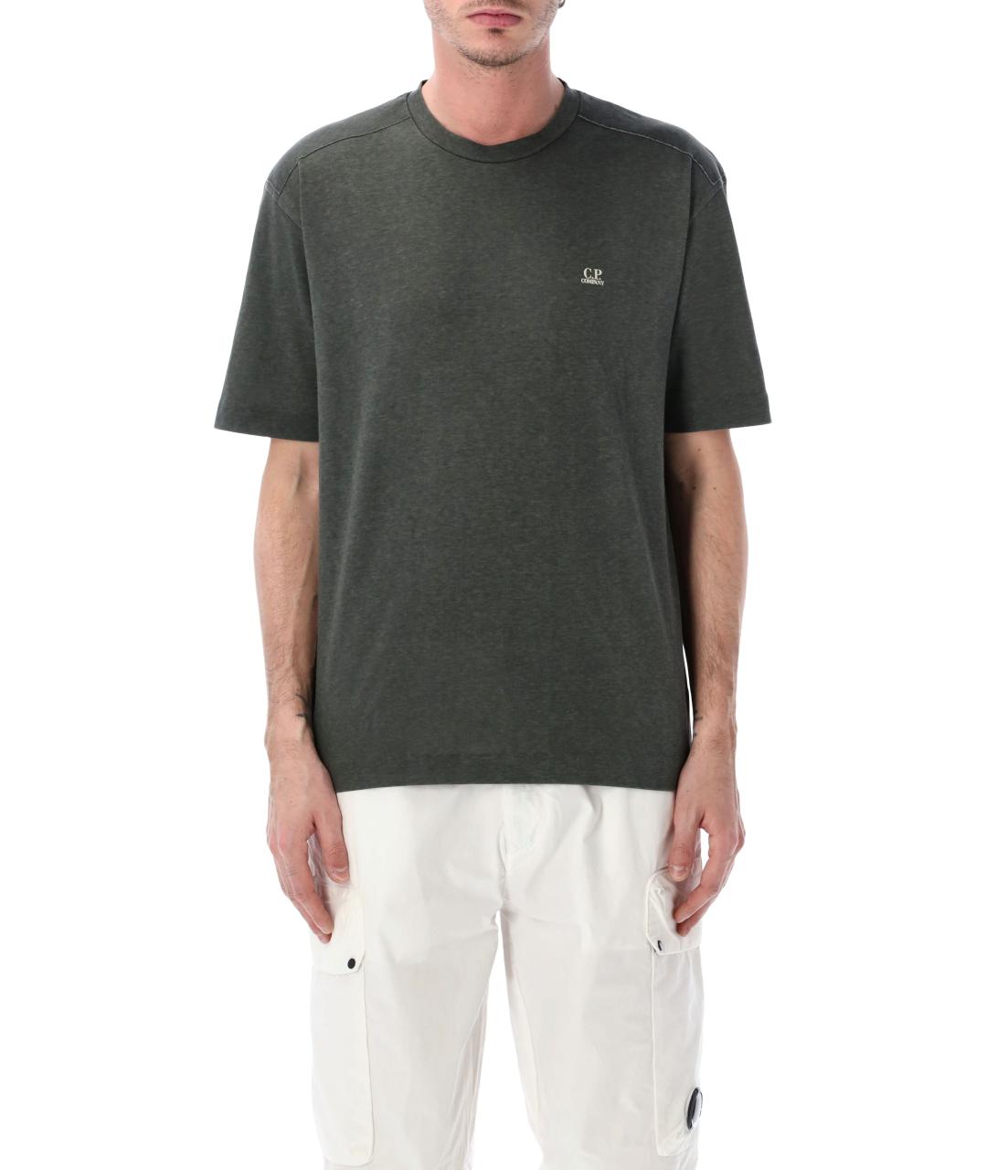 CP COMPANY Серая хлопковая футболка, фото 1
