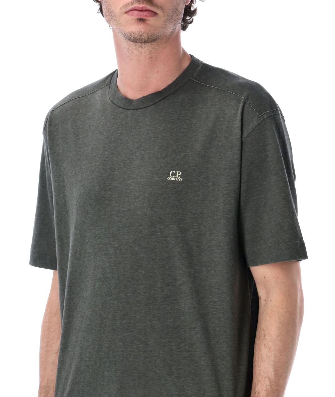CP COMPANY Серая хлопковая футболка, фото 3