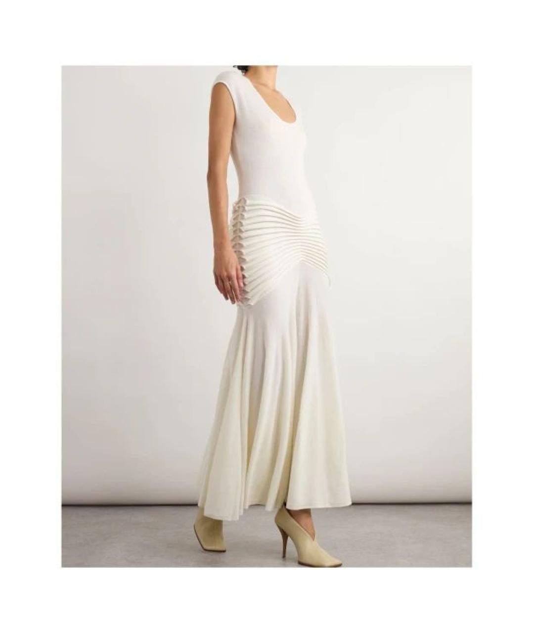 ALAIA Бежевое шерстяное повседневное платье, фото 2