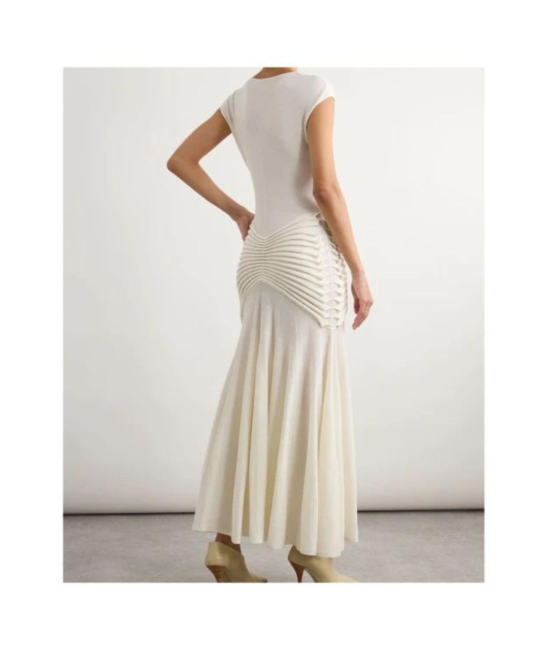 ALAIA Бежевое шерстяное повседневное платье, фото 3