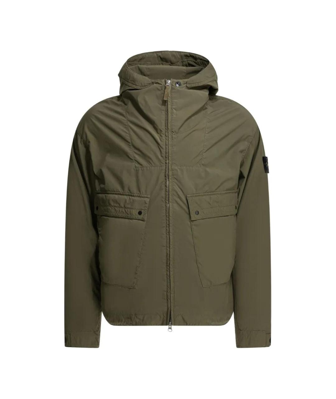 STONE ISLAND Зеленая полиэстеровая куртка, фото 1