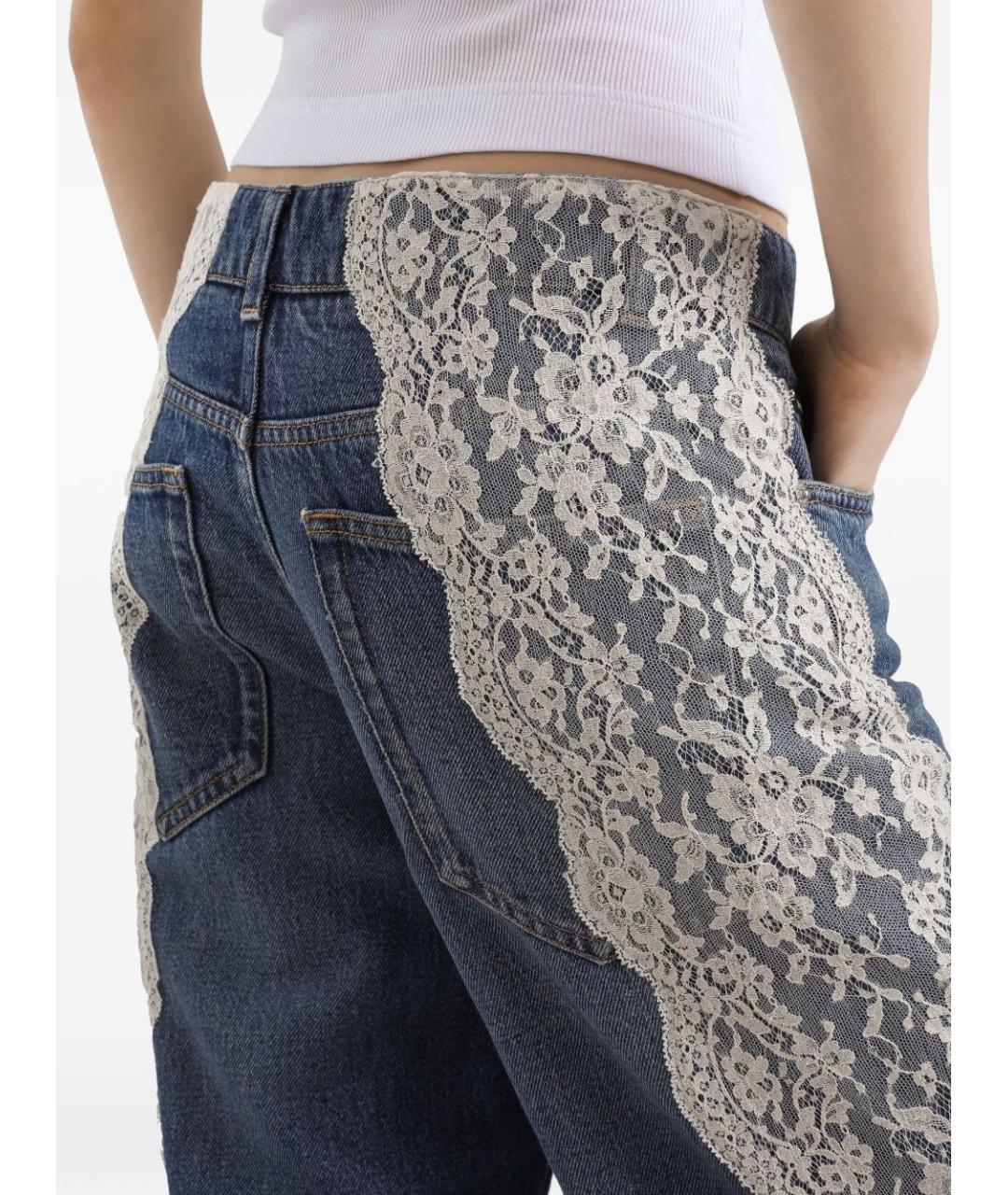 DOLCE&GABBANA Синие хлопковые прямые джинсы, фото 5