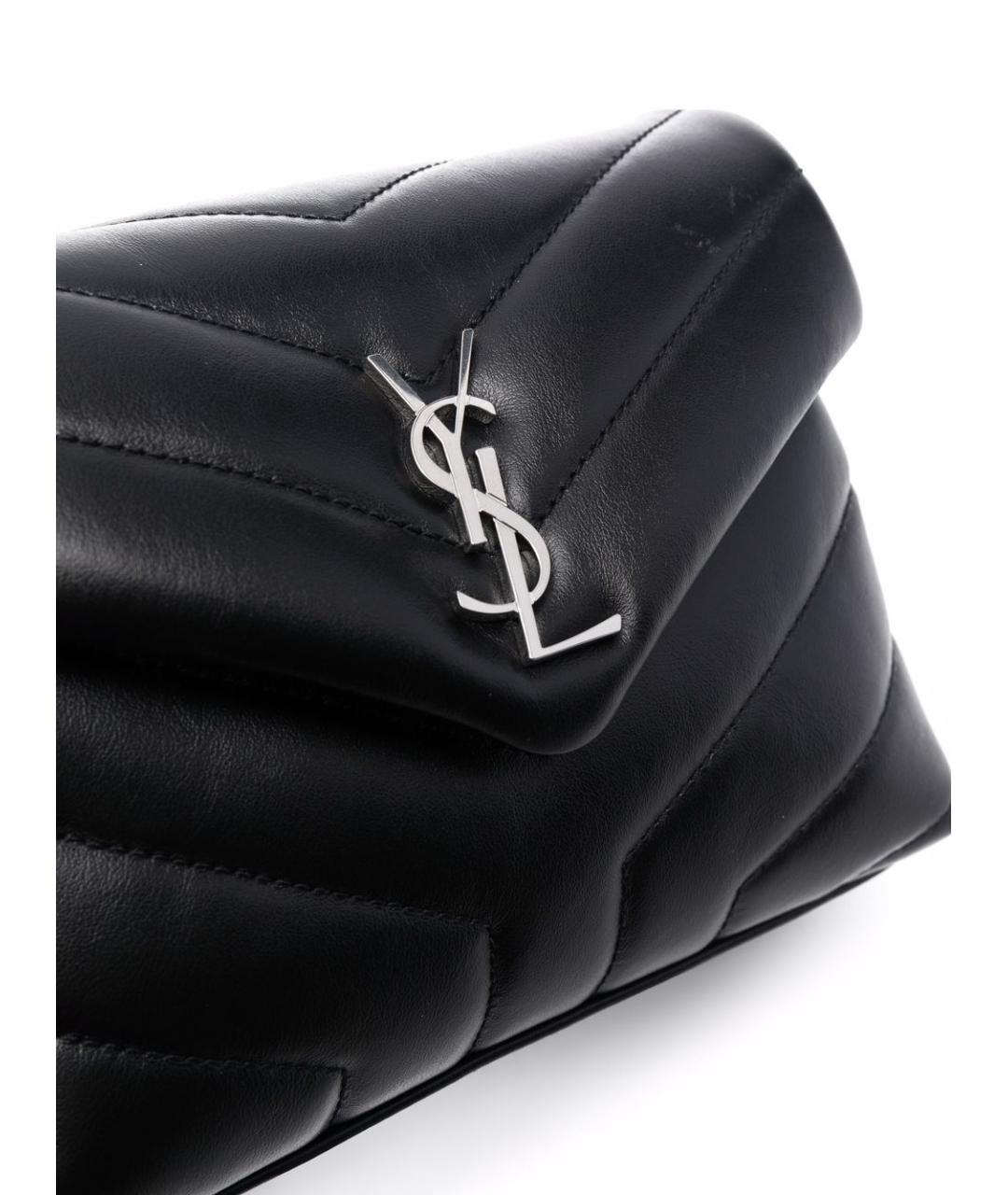 SAINT LAURENT Черная кожаная сумка через плечо, фото 5