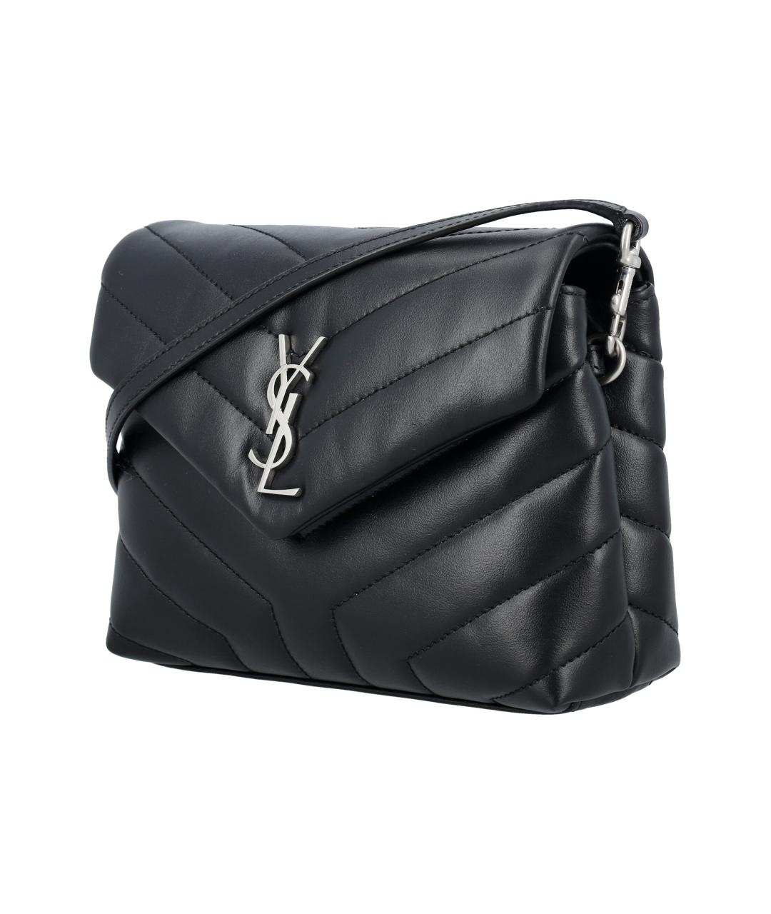 SAINT LAURENT Черная кожаная сумка через плечо, фото 3
