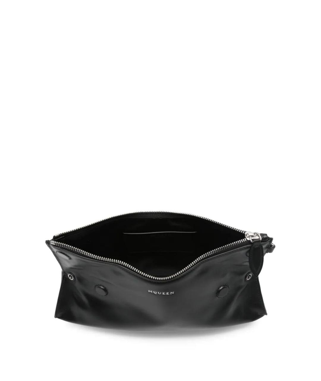 ALEXANDER MCQUEEN Черная кожаная сумка с короткими ручками, фото 4