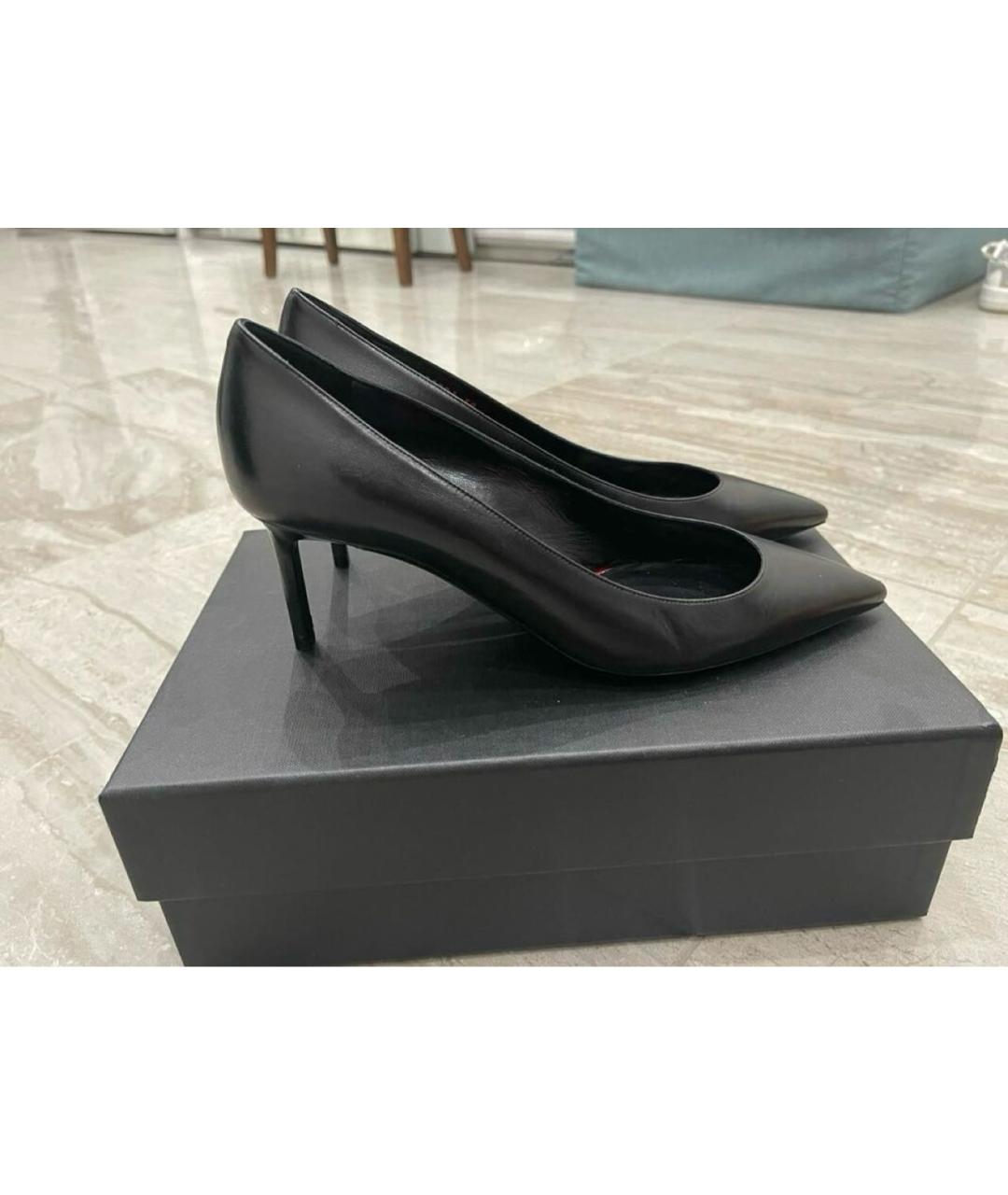 SAINT LAURENT Черные кожаные туфли, фото 8