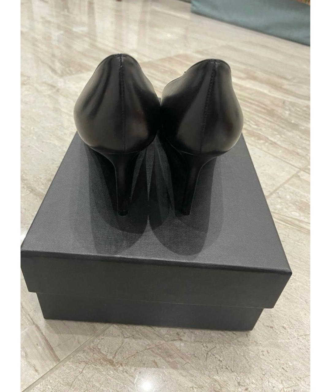 SAINT LAURENT Черные кожаные туфли, фото 2