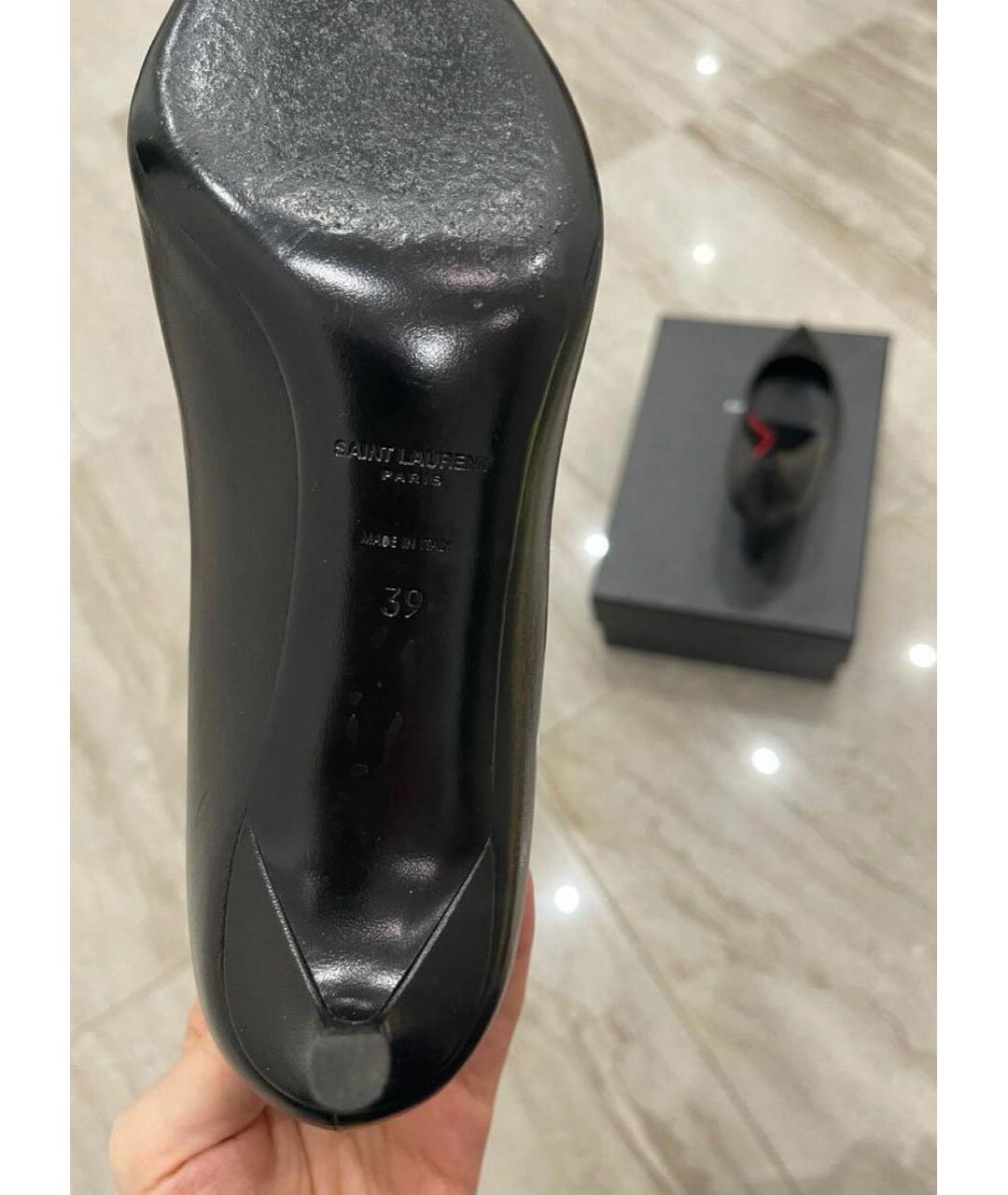 SAINT LAURENT Черные кожаные туфли, фото 6