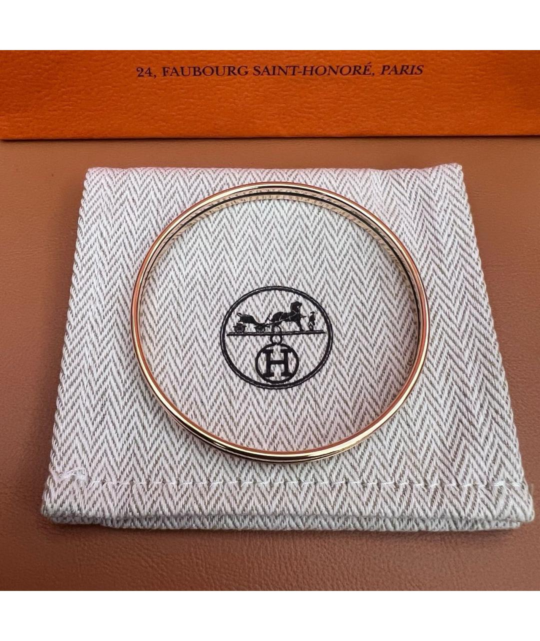 HERMES Белый металлический браслет, фото 5