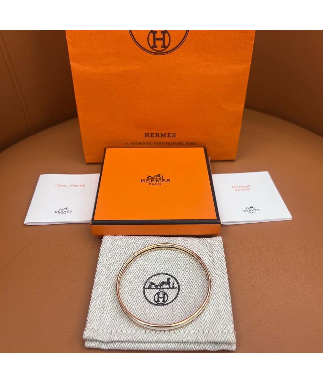 HERMES Белый металлический браслет, фото 2