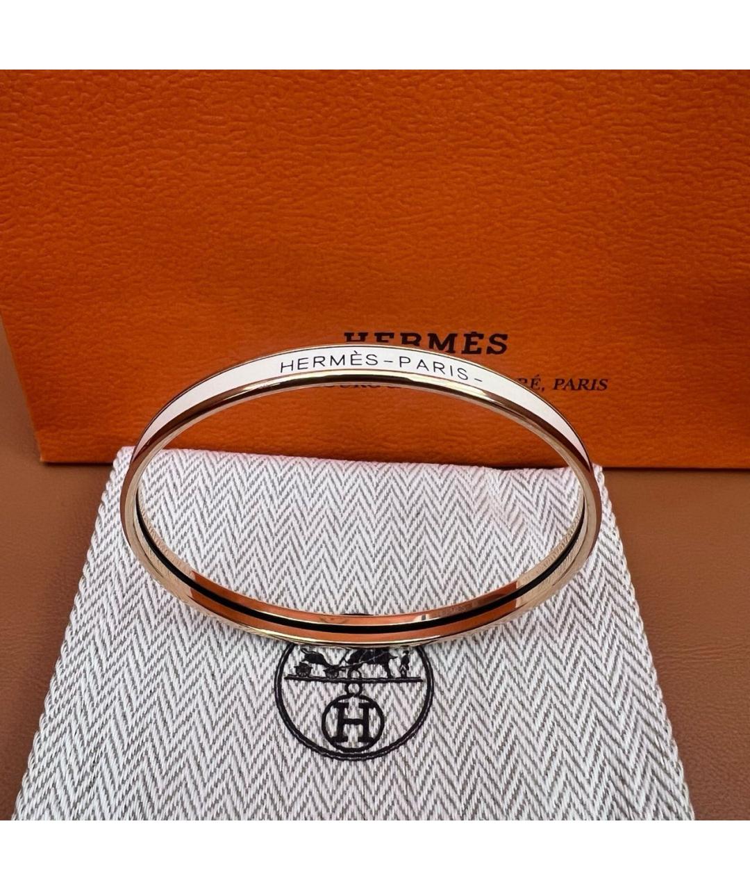 HERMES Белый металлический браслет, фото 3