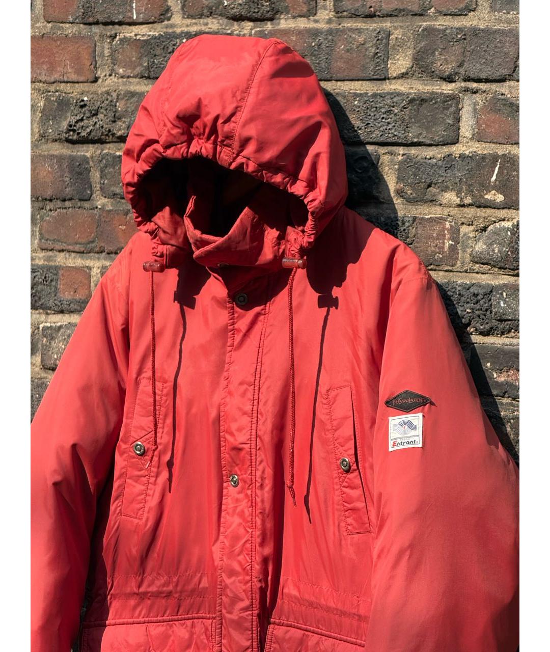 SAINT LAURENT Красный пуховик, фото 3