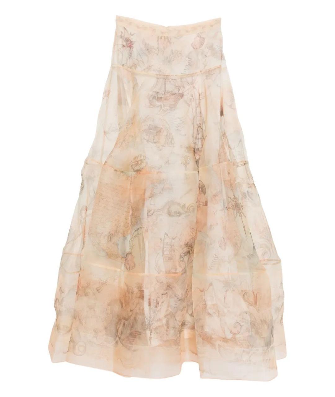 ZIMMERMANN Бежевая шелковая юбка макси, фото 1