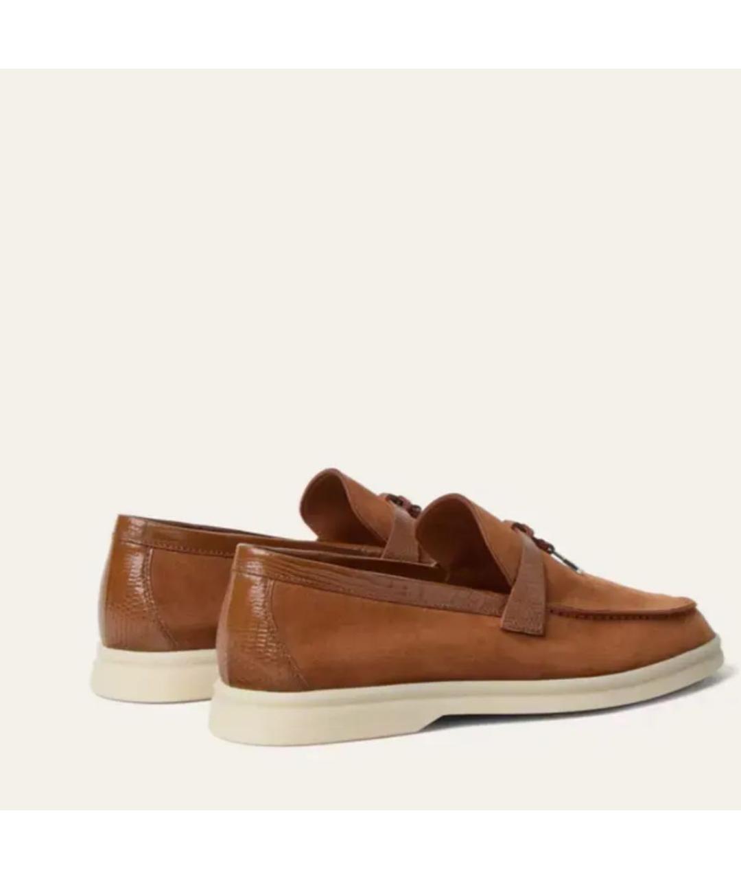 LORO PIANA Коричневые замшевые лоферы, фото 4