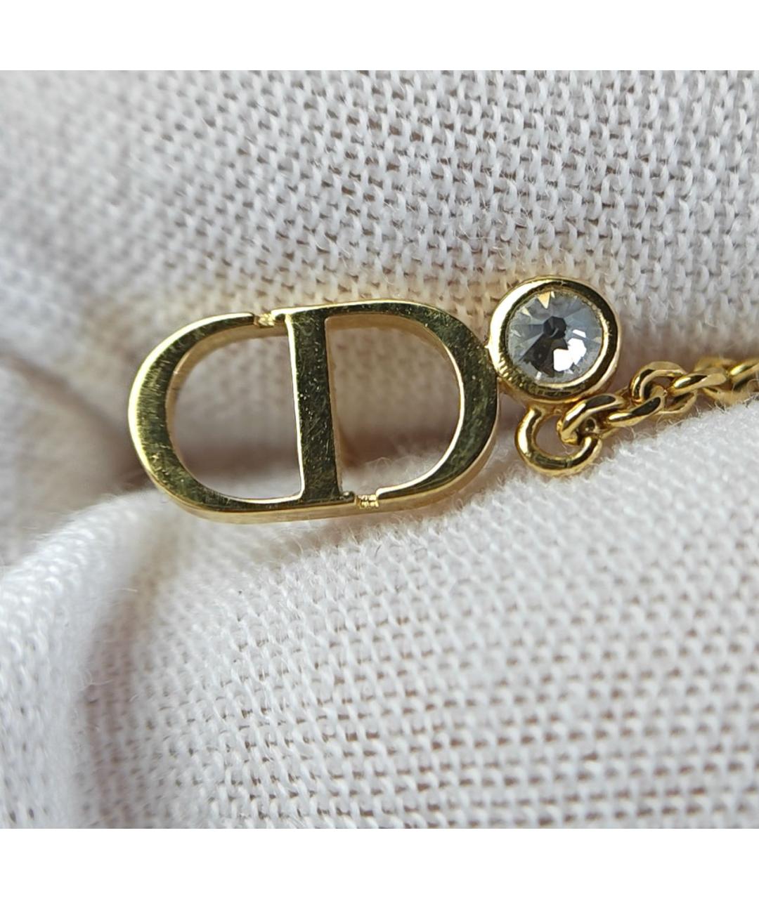 CHRISTIAN DIOR Золотые металлические серьги, фото 3