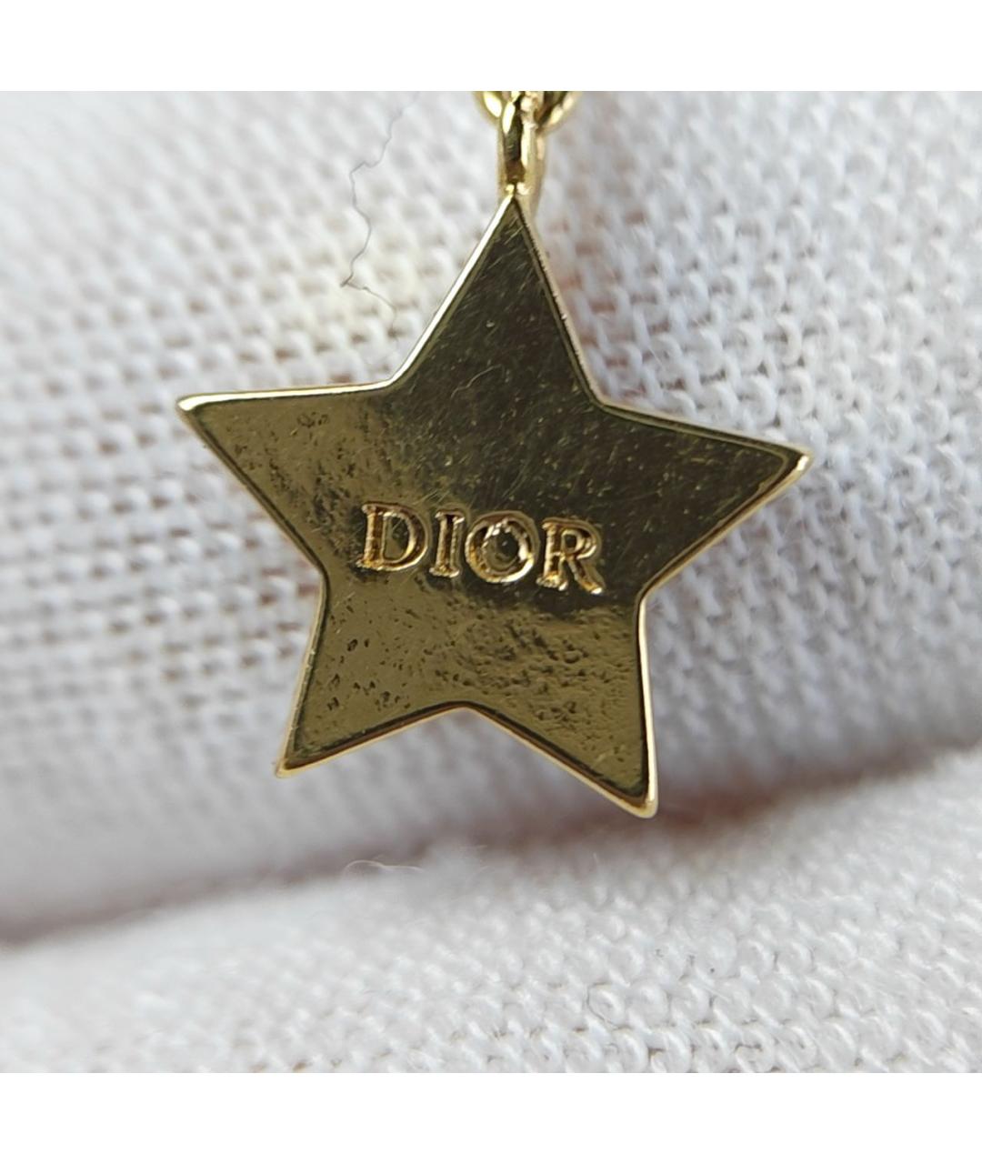 CHRISTIAN DIOR Золотые металлические серьги, фото 6