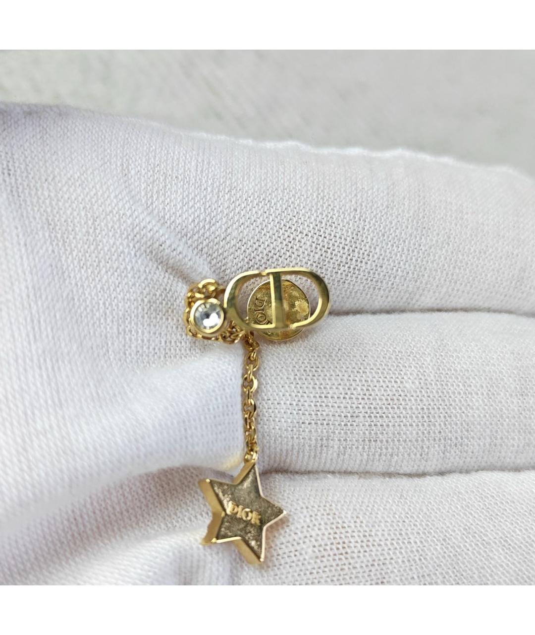 CHRISTIAN DIOR Золотые металлические серьги, фото 8