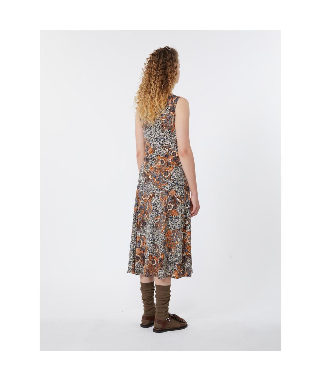 WEEKEND MAX MARA Коричневое хлопковое повседневное платье, фото 2