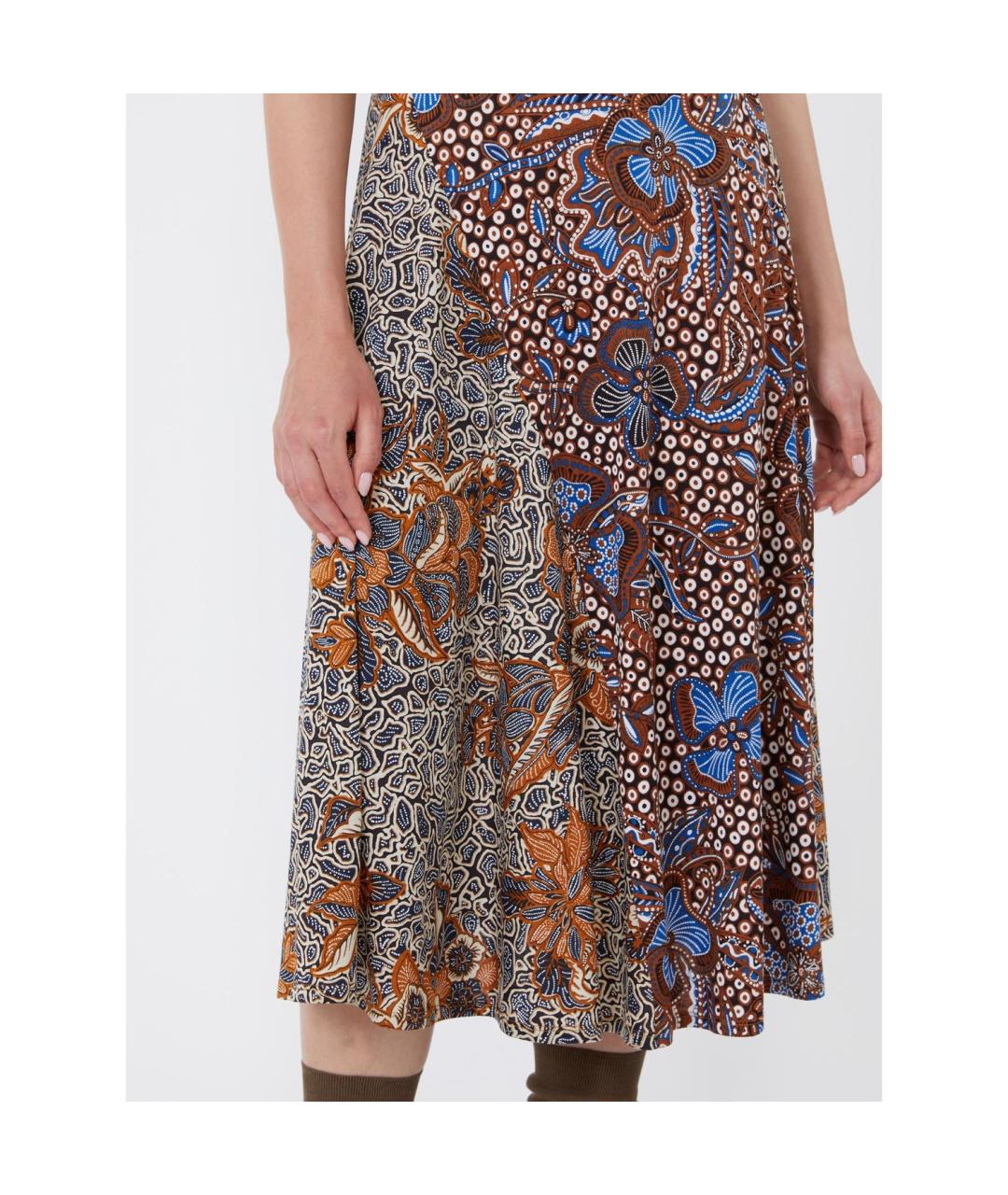 WEEKEND MAX MARA Коричневое хлопковое повседневное платье, фото 3