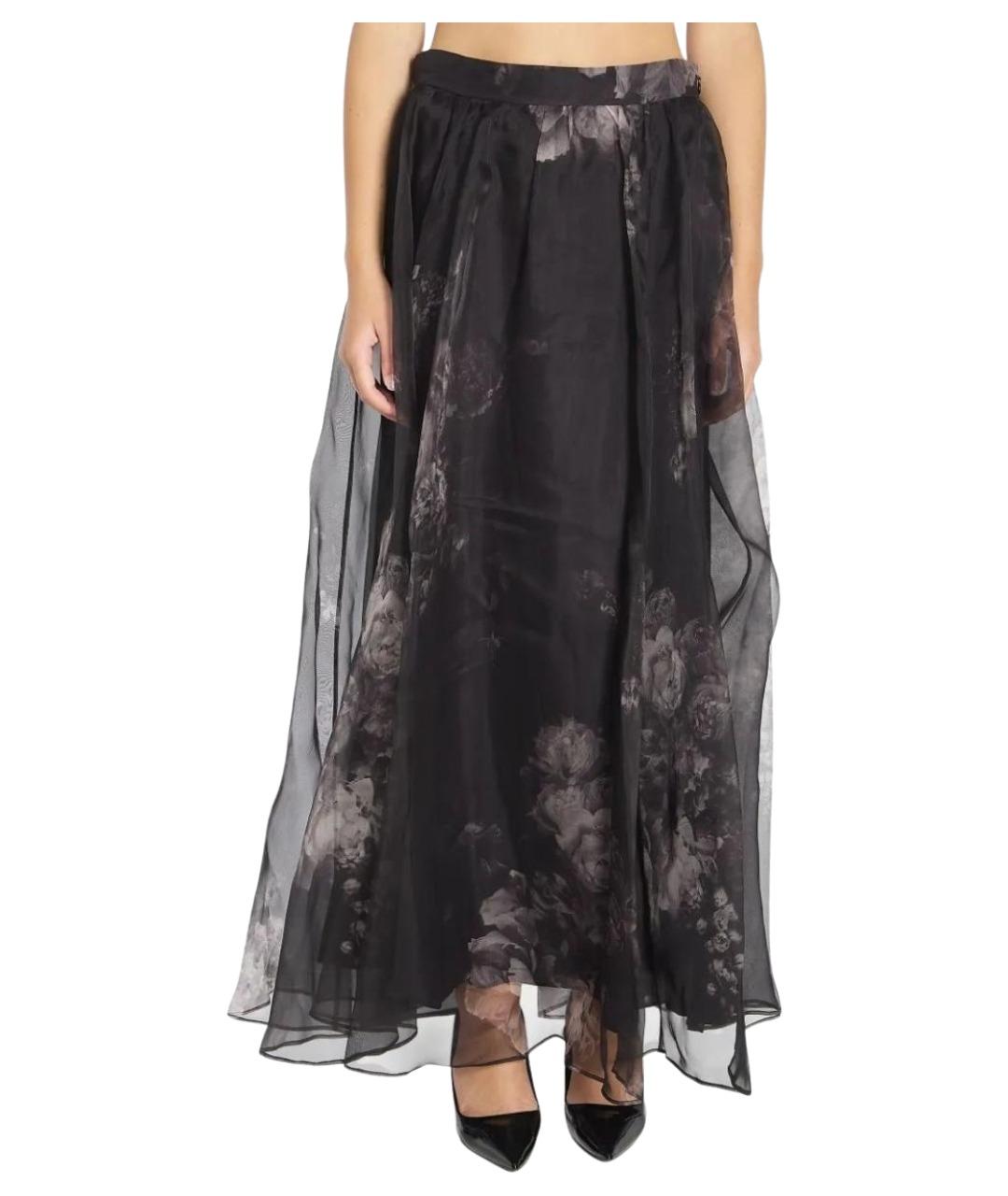 ZIMMERMANN Черная шелковая юбка миди, фото 1