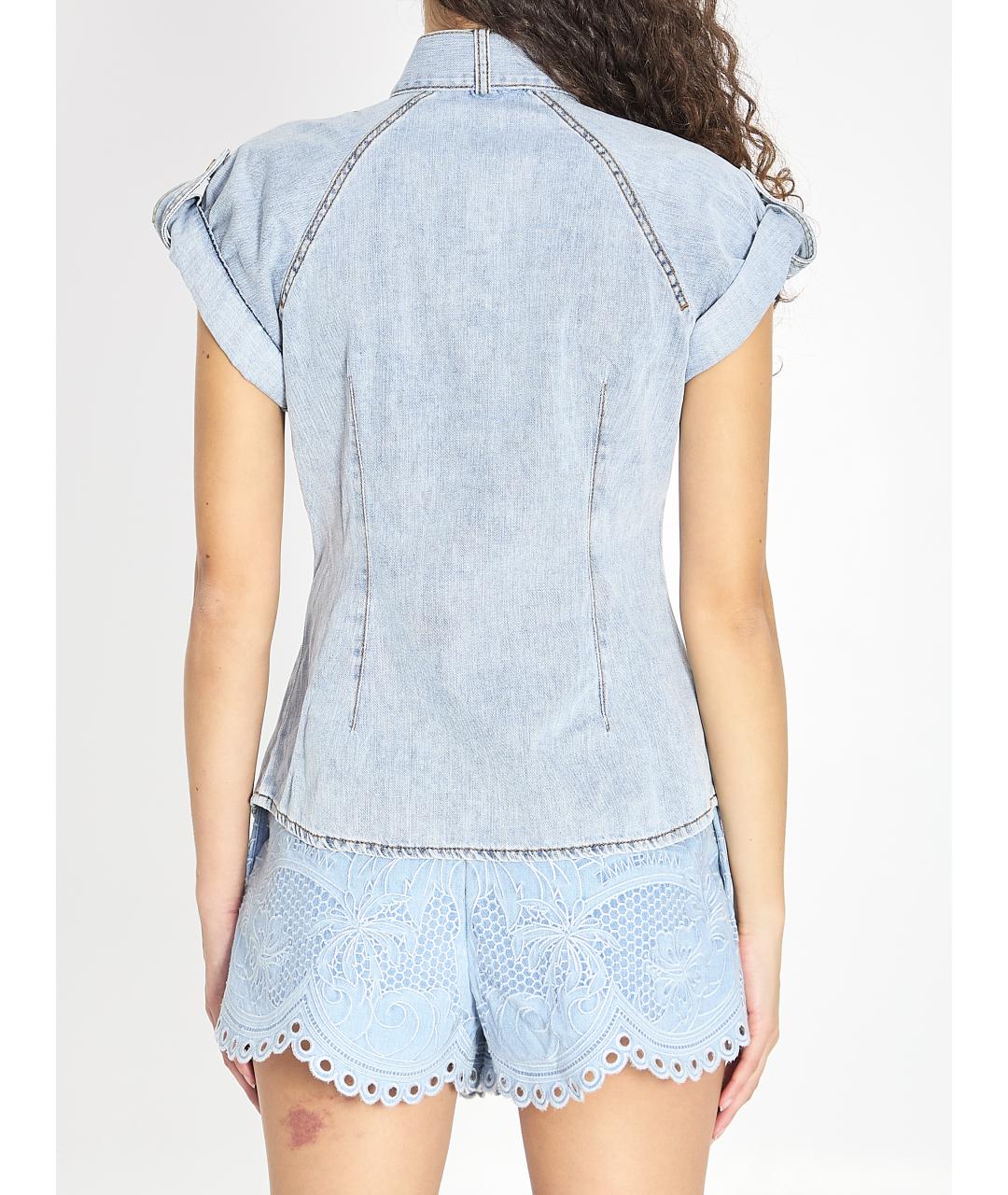 ZIMMERMANN Синяя хлопковая рубашка, фото 4