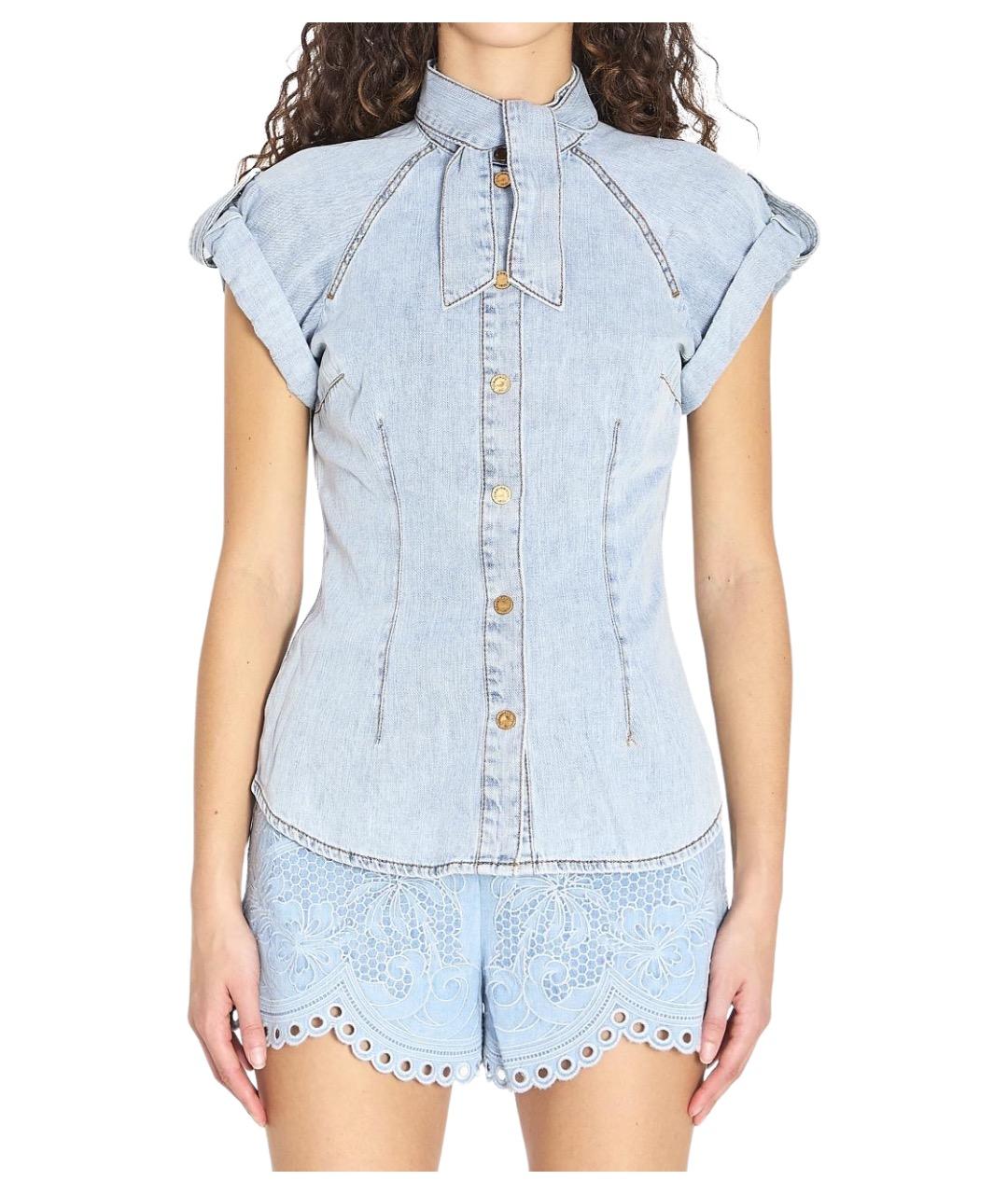 ZIMMERMANN Синяя хлопковая рубашка, фото 1