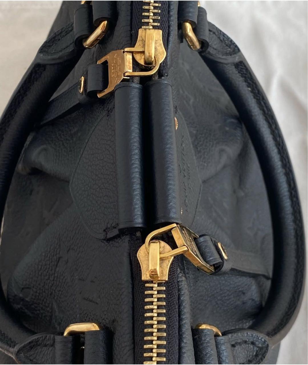 LOUIS VUITTON Черная кожаная сумка тоут, фото 3