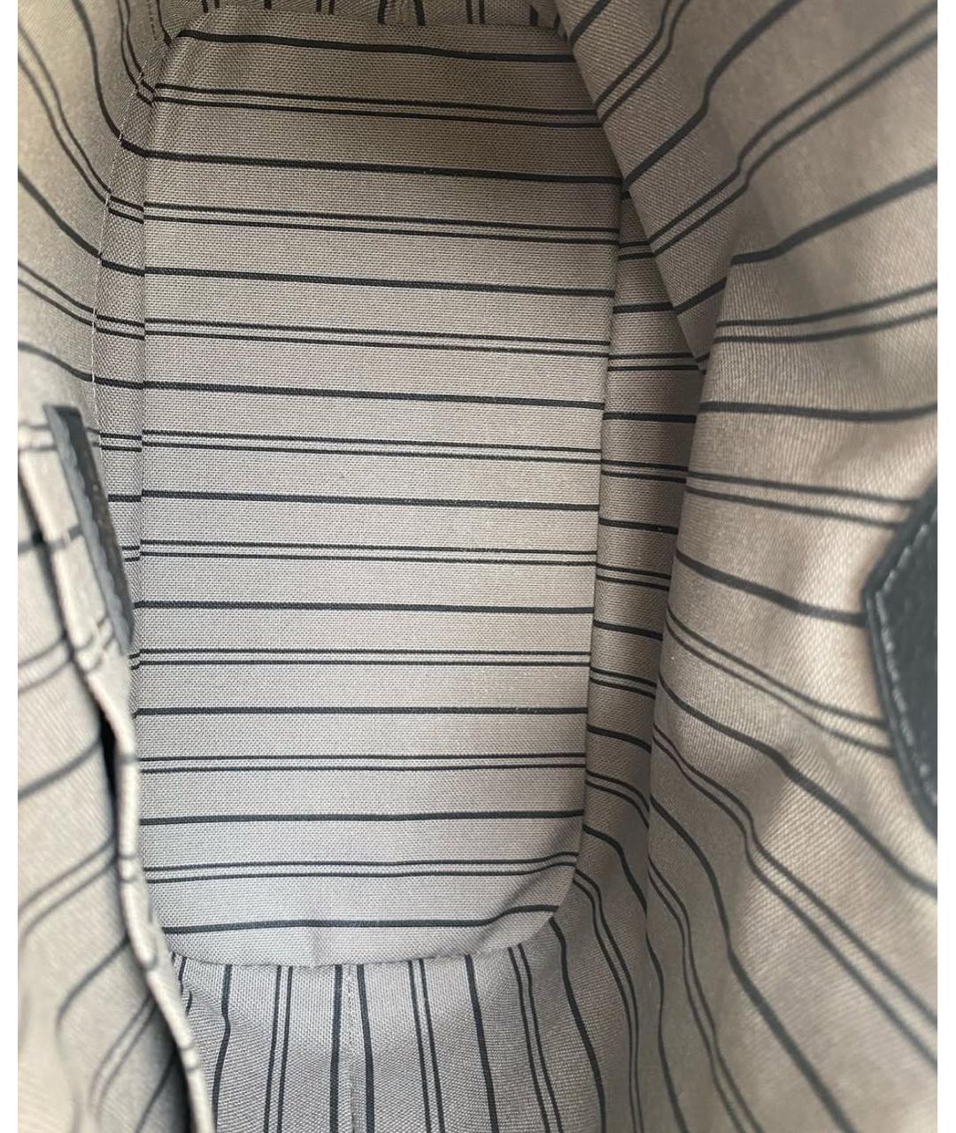 LOUIS VUITTON Черная кожаная сумка тоут, фото 6