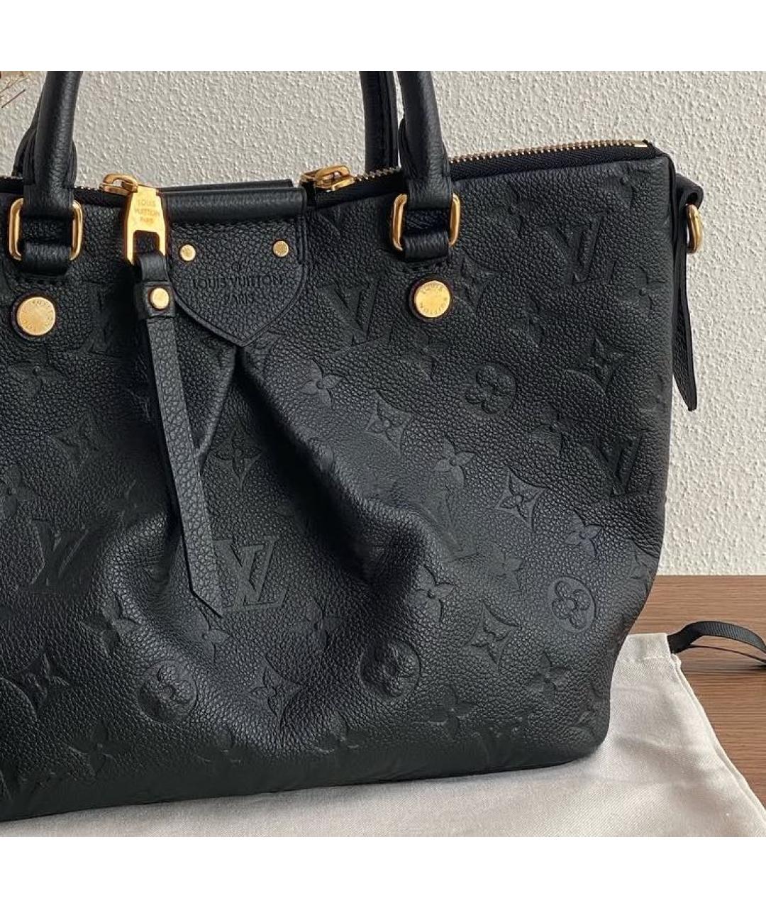 LOUIS VUITTON Черная кожаная сумка тоут, фото 2