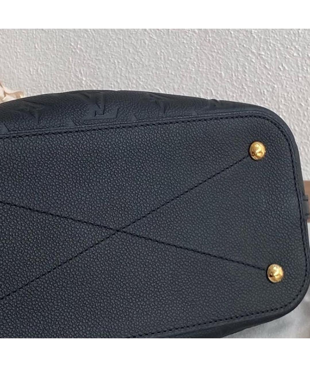 LOUIS VUITTON Черная кожаная сумка тоут, фото 5