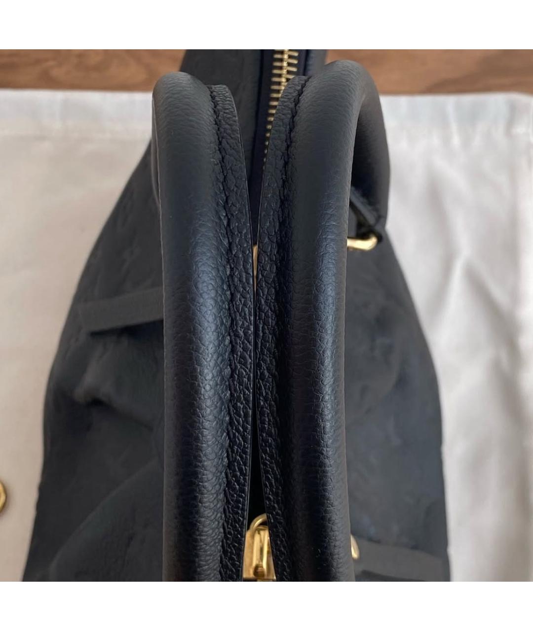 LOUIS VUITTON Черная кожаная сумка тоут, фото 4