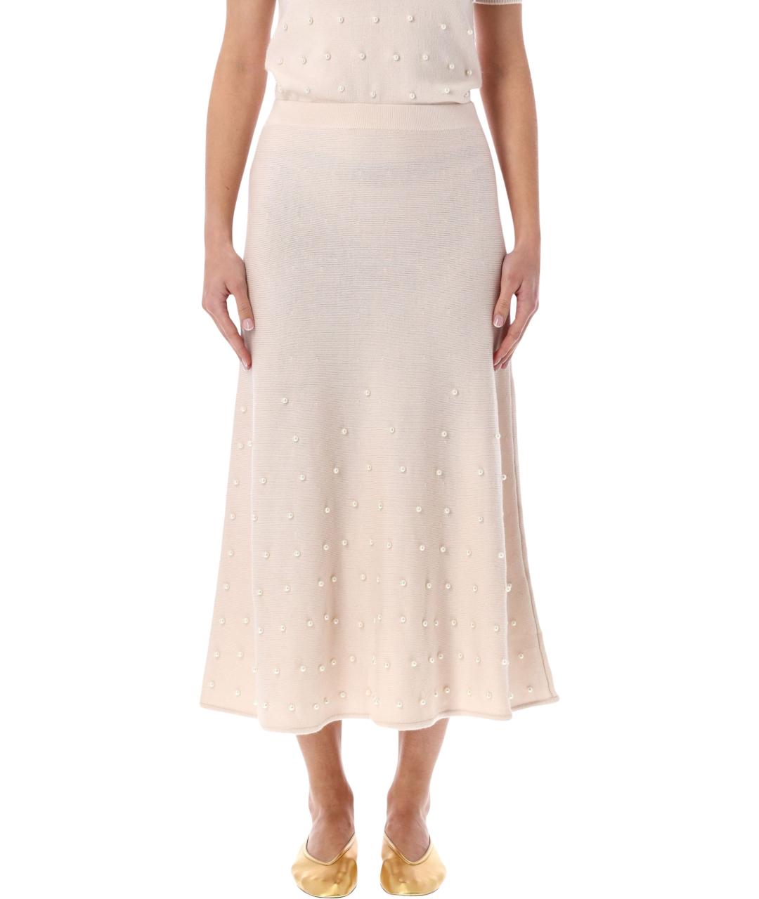 ZIMMERMANN Розовая шерстяная юбка миди, фото 1