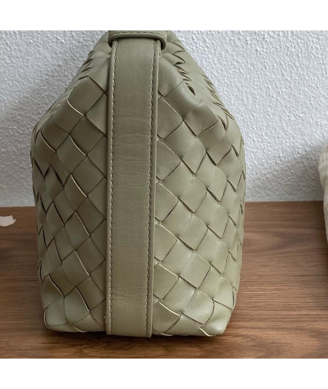 BOTTEGA VENETA Салатовая кожаная сумка с короткими ручками, фото 2