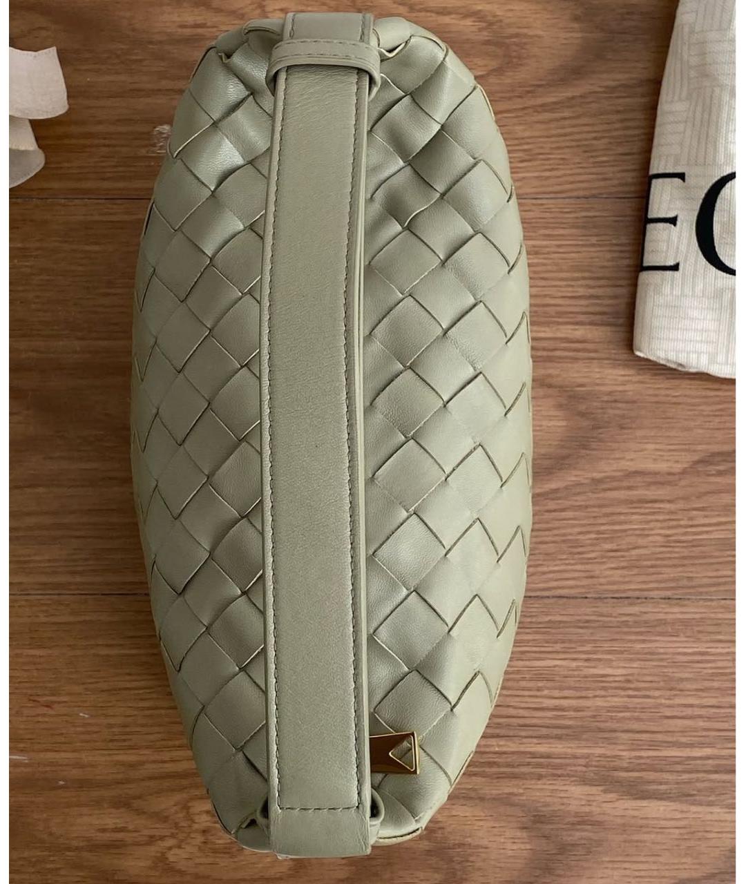 BOTTEGA VENETA Салатовая кожаная сумка с короткими ручками, фото 5