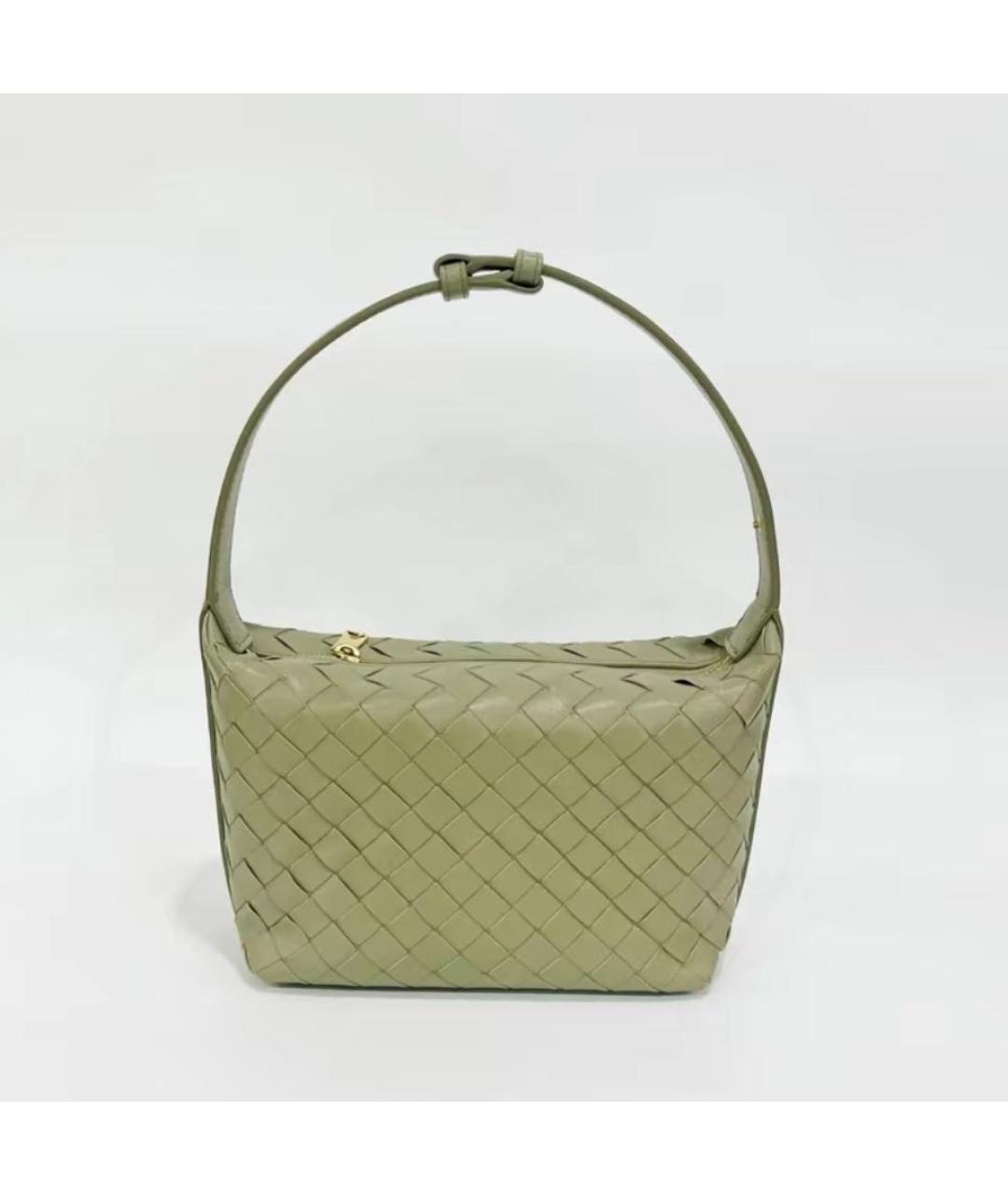 BOTTEGA VENETA Салатовая кожаная сумка с короткими ручками, фото 7