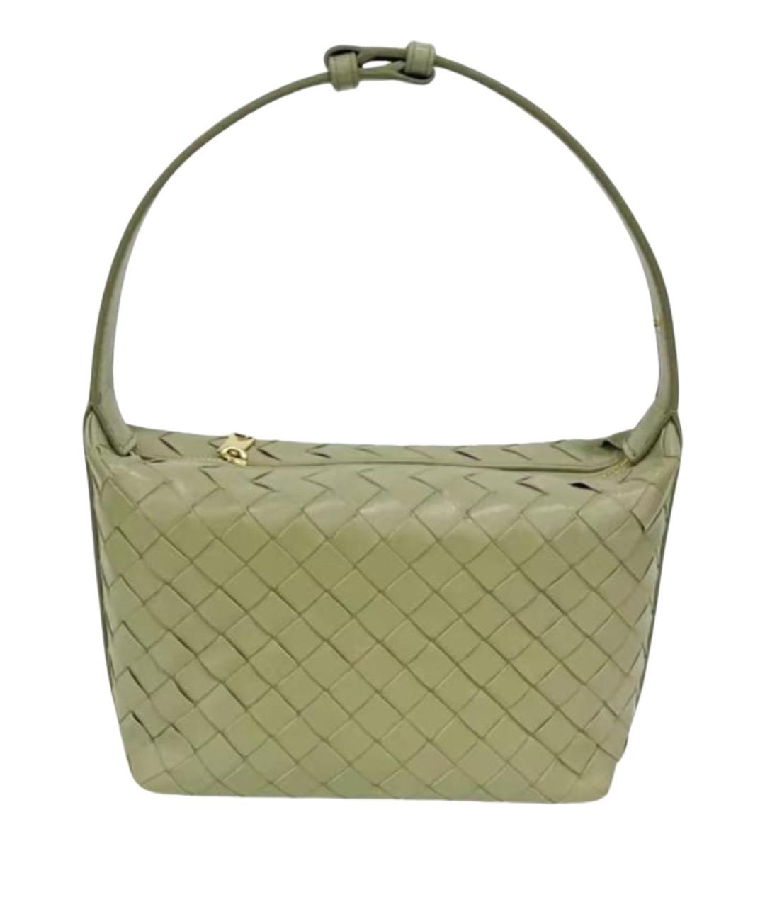 BOTTEGA VENETA Салатовая кожаная сумка с короткими ручками, фото 1