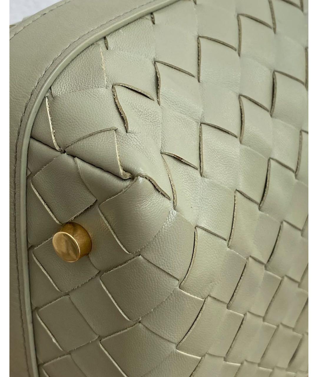 BOTTEGA VENETA Салатовая кожаная сумка с короткими ручками, фото 3