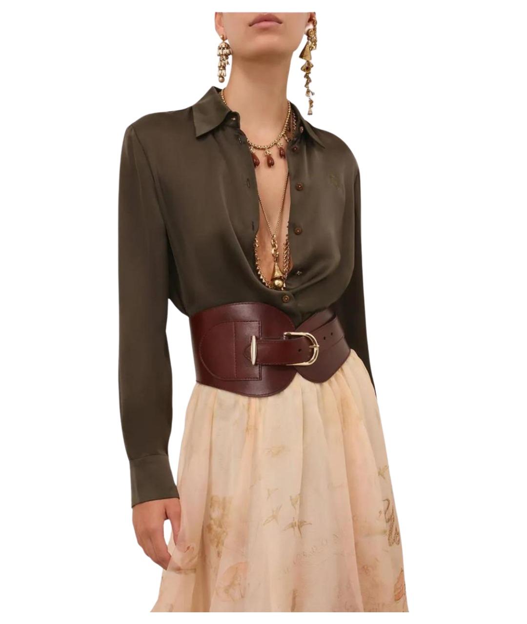 ZIMMERMANN Зеленая шелковая рубашка, фото 4