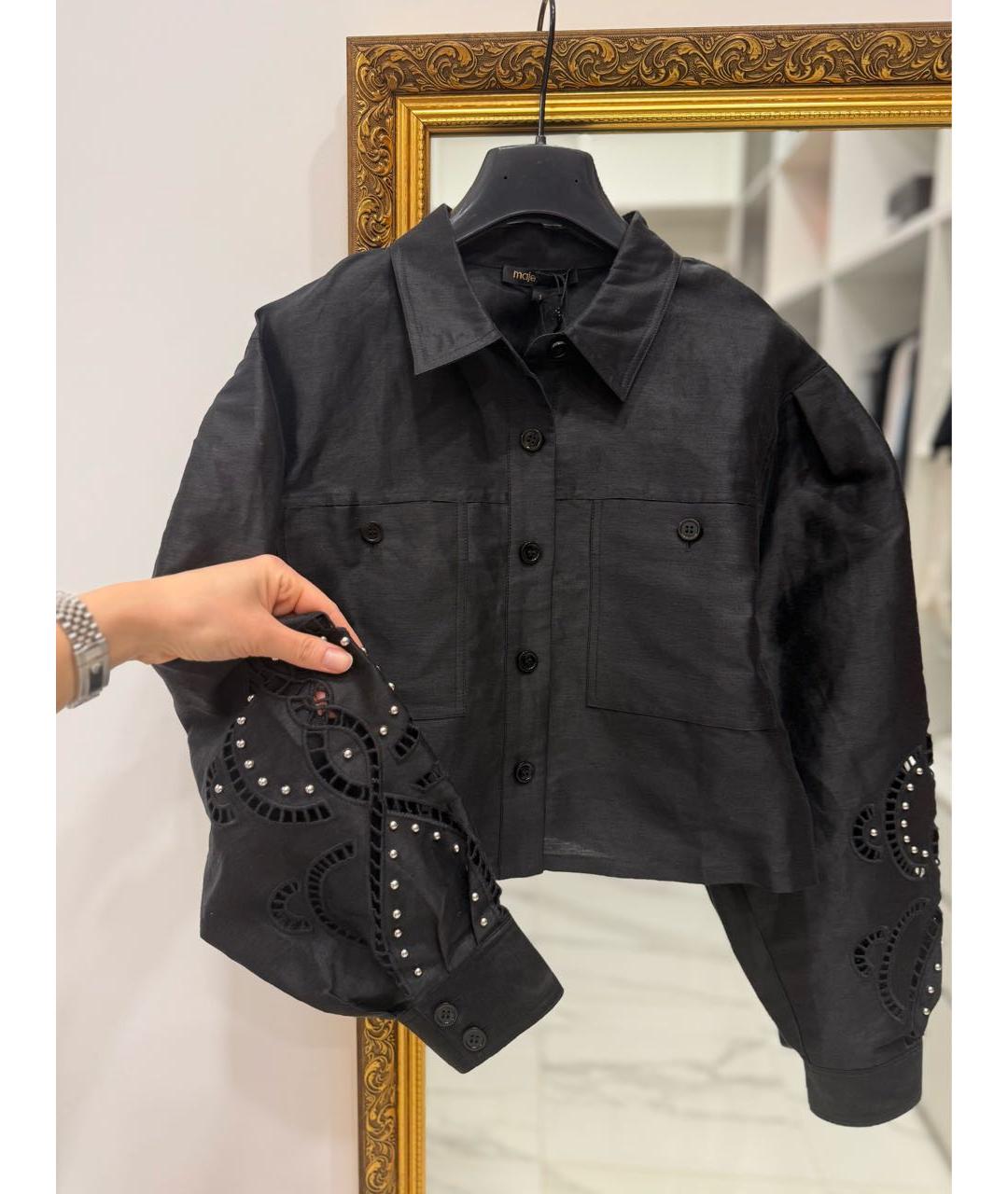 MAJE Черный льняной костюм с брюками, фото 5