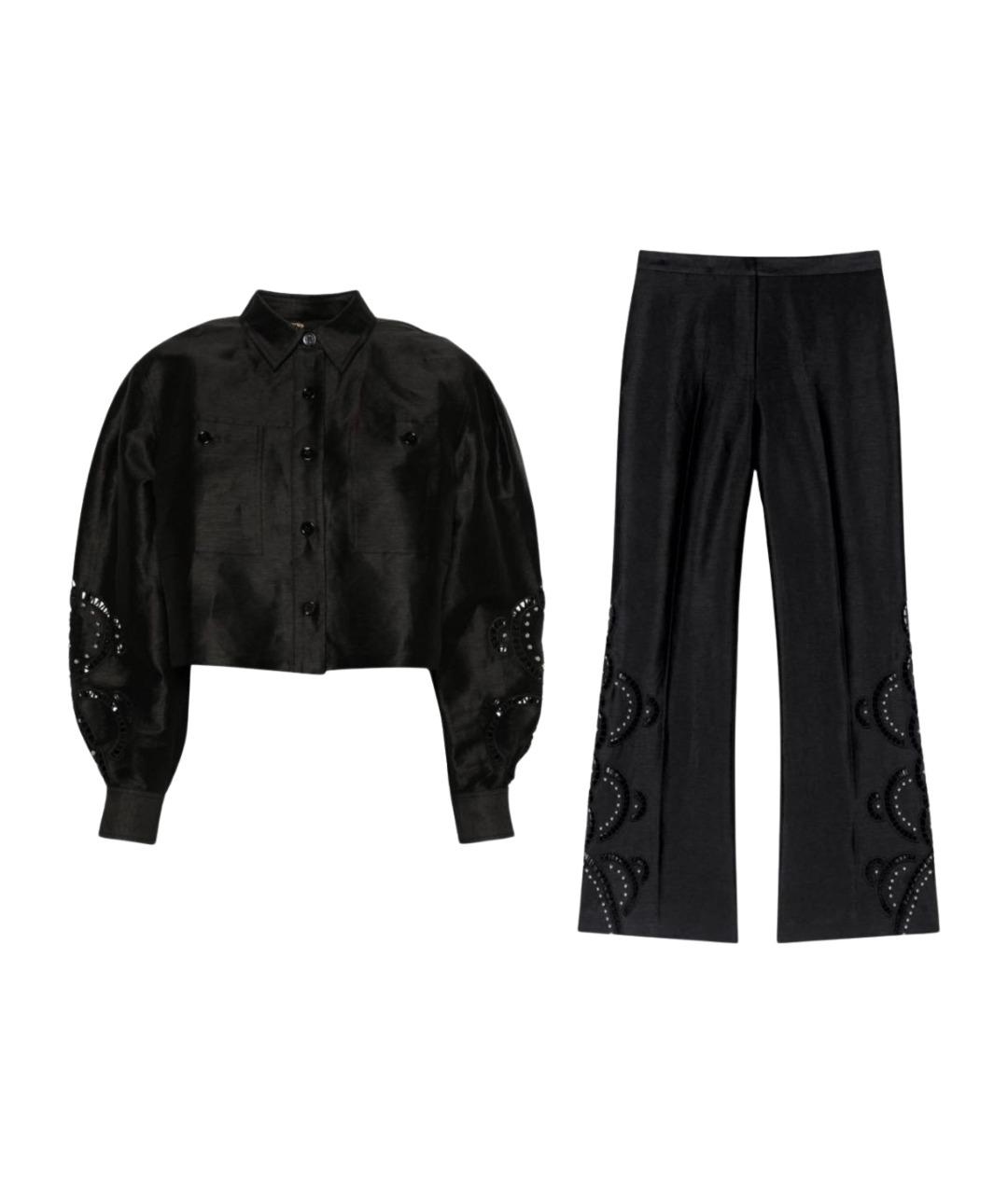 MAJE Черный льняной костюм с брюками, фото 1