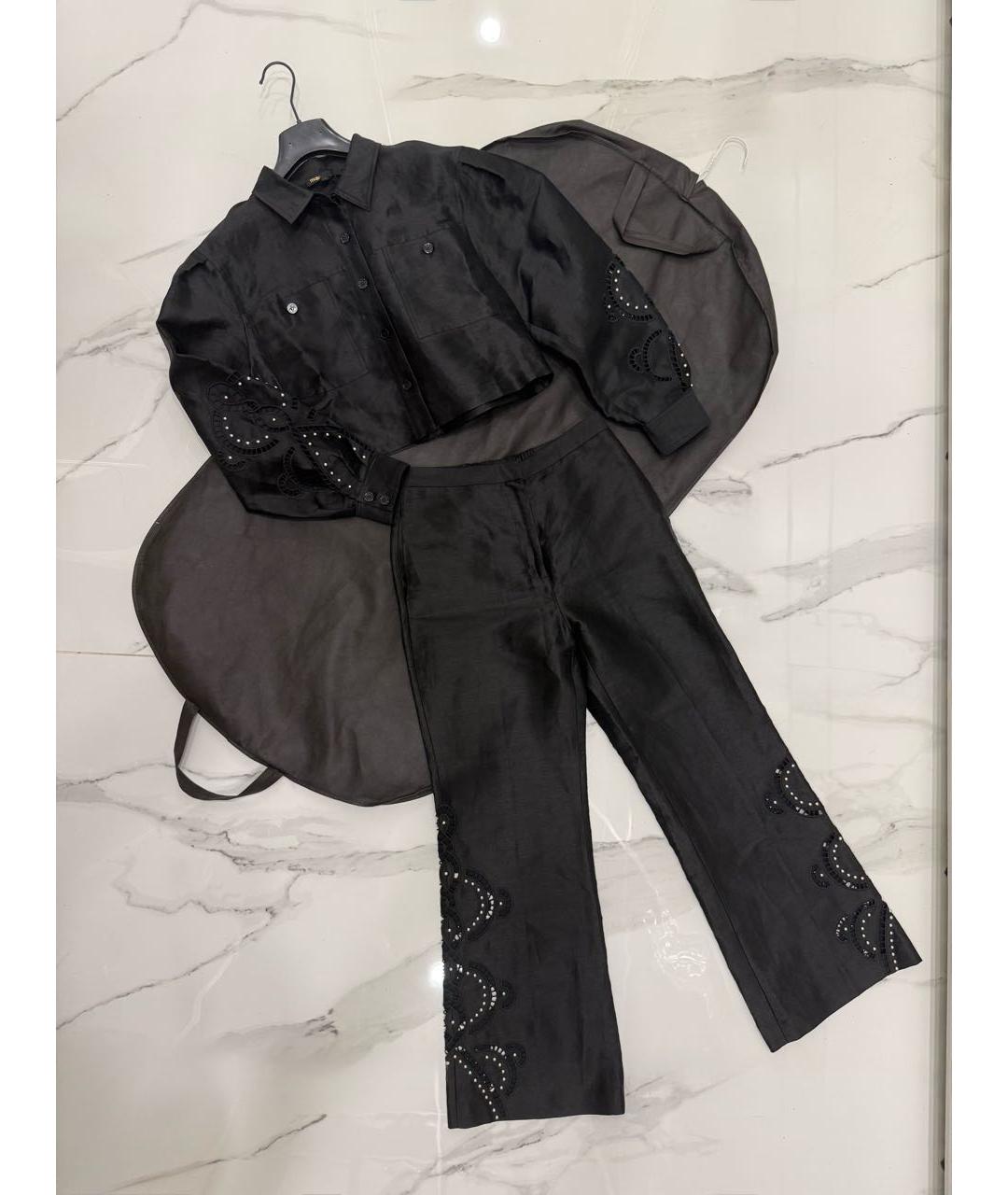 MAJE Черный льняной костюм с брюками, фото 3
